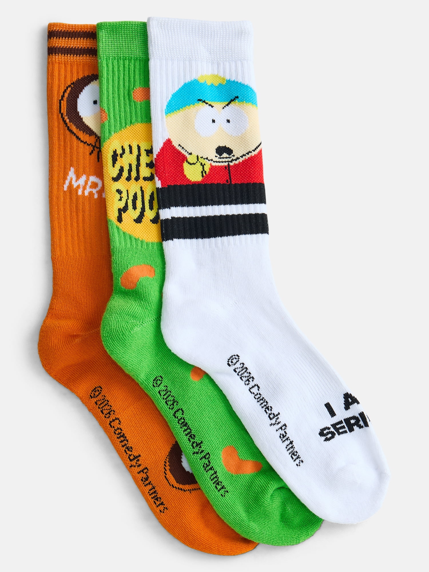 South Park Men's Athletic Crew Socks, 3-Pack, Sizes 8-12of