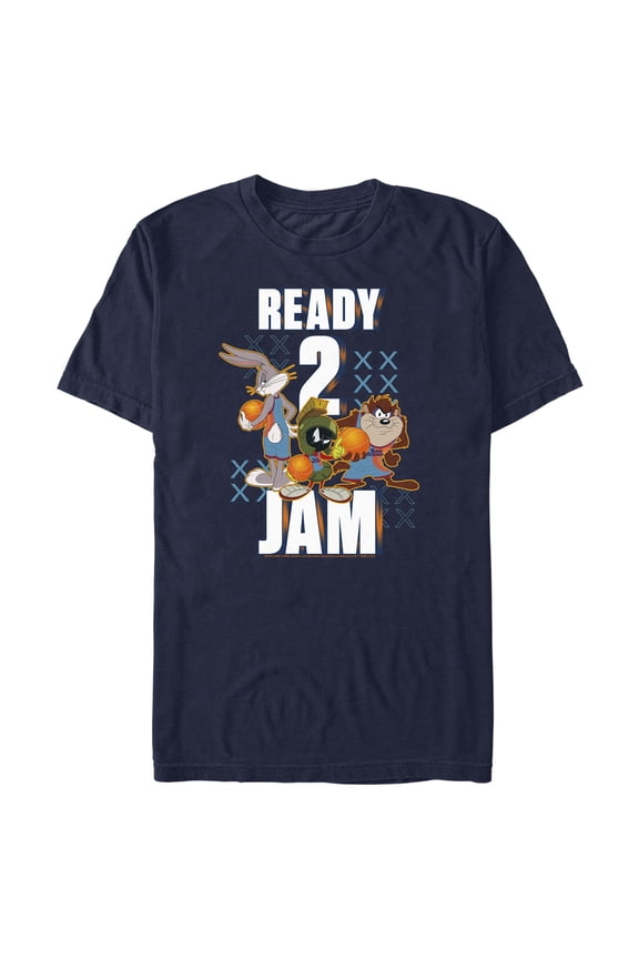 Men's Space Jam: A New Legacy Ready 2 Jam  Graphic Tee Navy Blue 2X Large