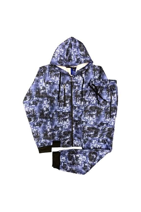 Men Tech Jogger Fleece Suit Top and Bottom Sweatsuit Outfit