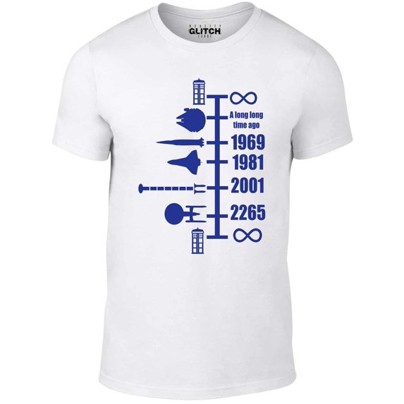 Men's SpaceShip Timeline T-Shirt Sci-Fi Space Galaxy TV Movie Inspired Graphic Tee