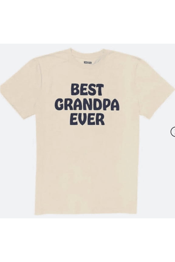 Men's Special Thanks Best Grandpa Ever Short Sleeve Graphic T-Shirt - (Large, Beige)