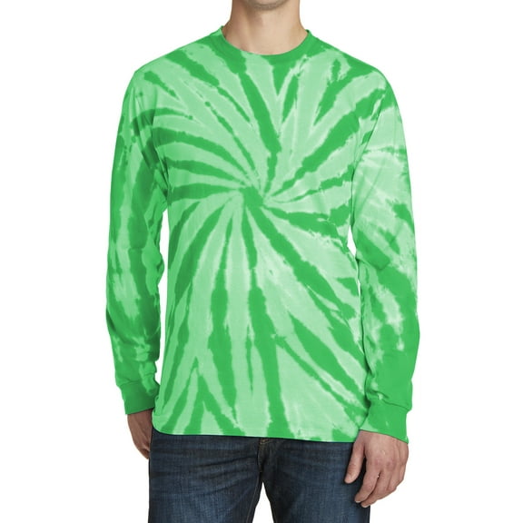 Men's Specialty Tie-Dye Long Sleeve Throwback Look Tee Kelly Small