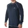thumbnail image 1 of Men's Speedo 7482183 Easy Long Sleeve Loose Fit Swim Tee (New Navy XL), 1 of 2