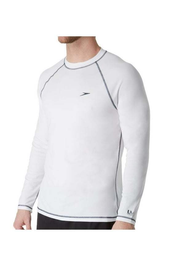 Men's Speedo 7482183 Easy Long Sleeve Loose Fit Swim Tee (White 2XL)