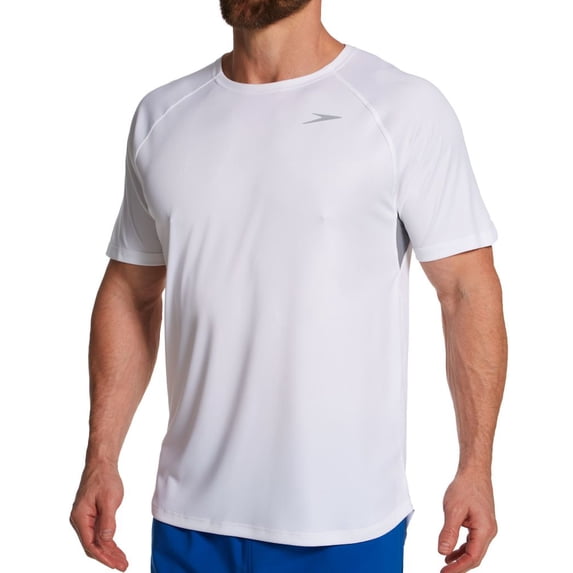Men's Speedo 7748287 Baybreeze Short Sleeve Swim Shirt (White XL)