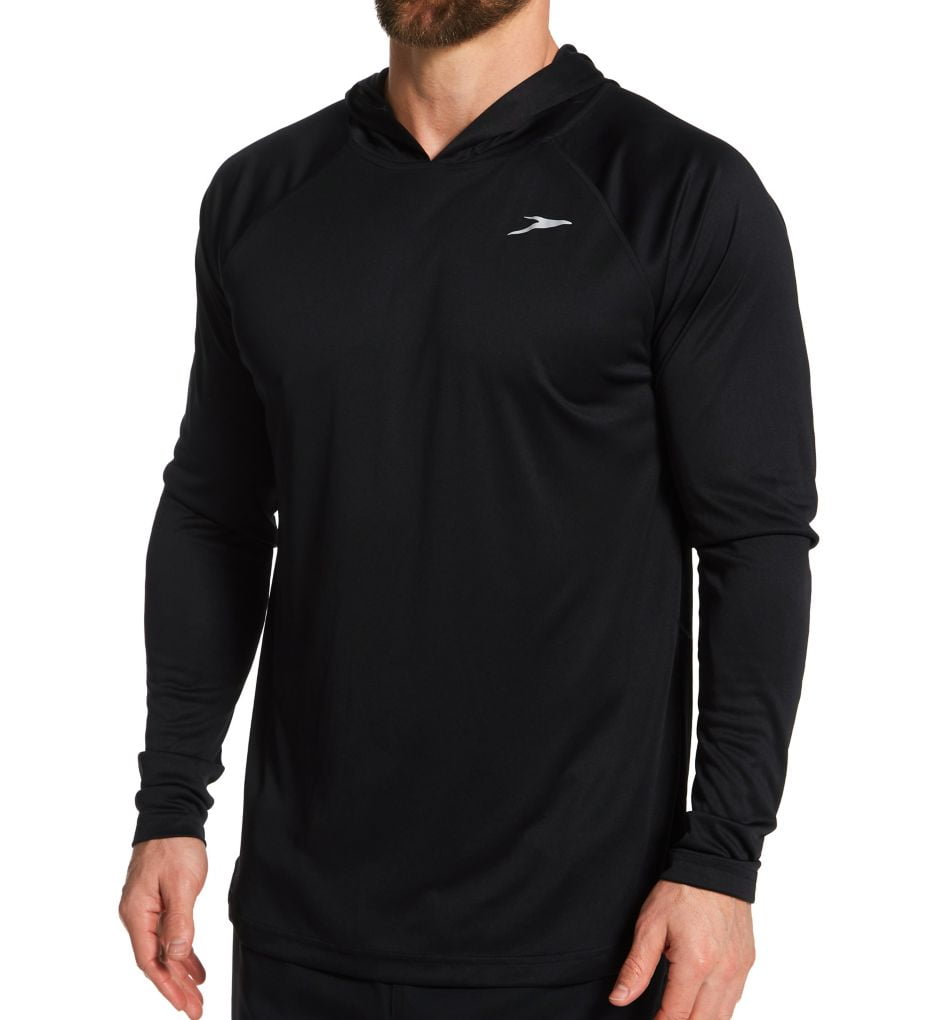 Men's Speedo 7748302 Baybreeze Hooded Swim Shirt (Anthracite L