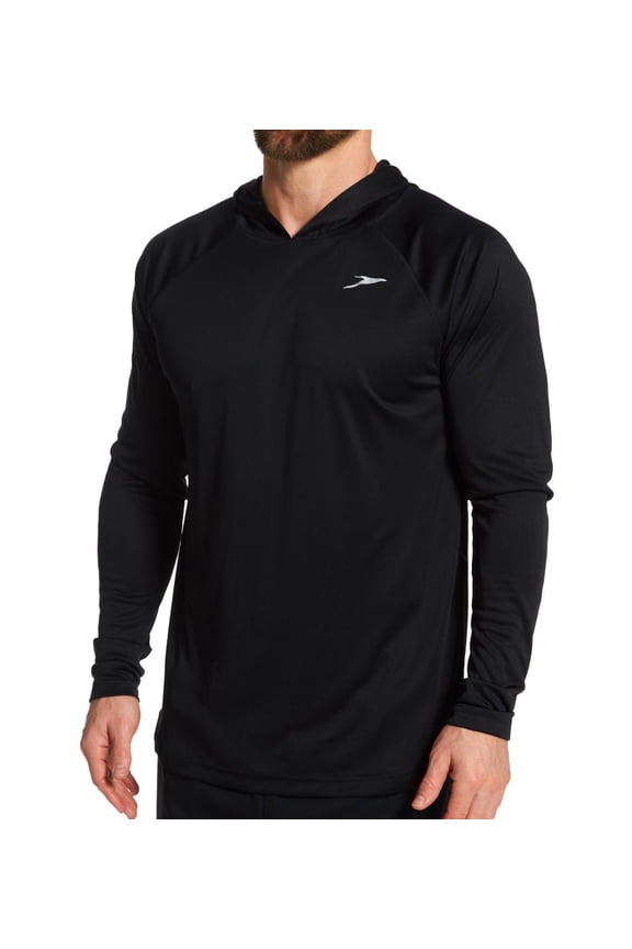 Men's Speedo 7748302 Baybreeze Hooded Swim Shirt (Anthracite L)