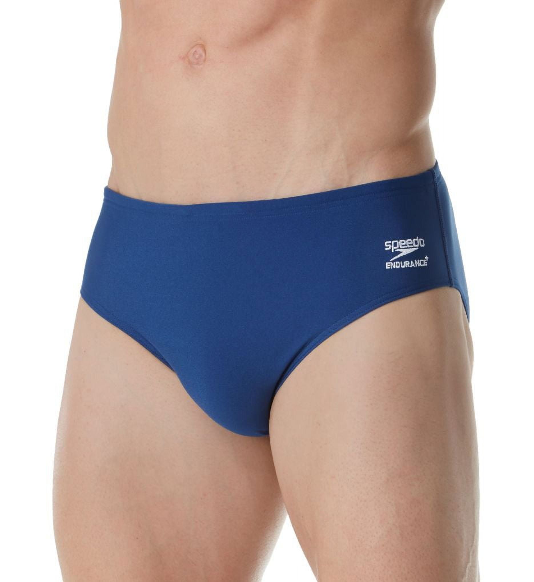 Speedo Men's Endurance 3 Inch Swim Brief - Bathing Suit, Black, 32