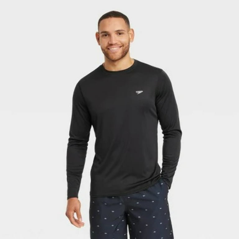 Men s Speedo Long Sleeve Rash Guard Shirt Size M Walmart