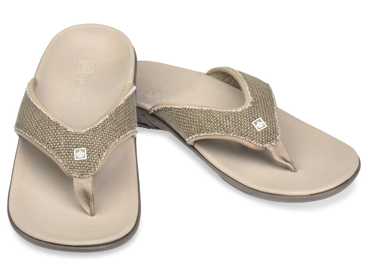 Spenco Shoes Mens Size 13 Yumi Gray Canvas Slip On Thong Sandals Flip Flops Men main image 3