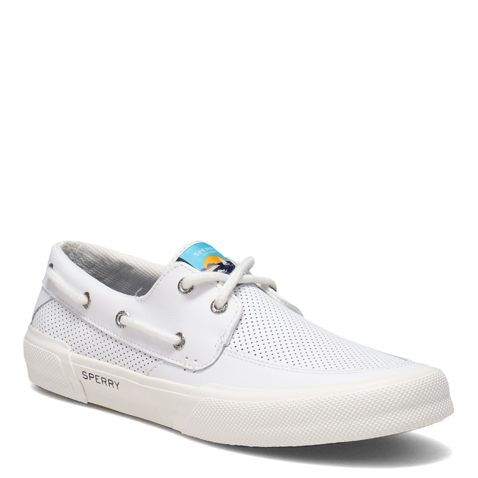 Sperry Soletide Racy SeaCycled™ - Sneaker Donna In Pelle Traforata, Altezza Chukka, Sostenibile, Colore Bianco