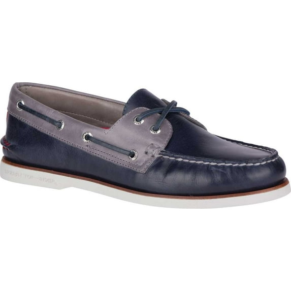 Men's Sperry Top-Sider Gold Cup A/O 2-Eye Boat Shoe Navy/Grey Full Grain Leather 13 M
