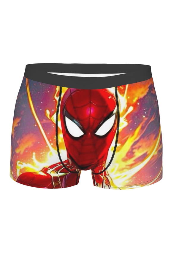 Men's Spider Flash Boxer Brief Underwear,Anti-Chafing,Moisture-Wicking Odor Control,M