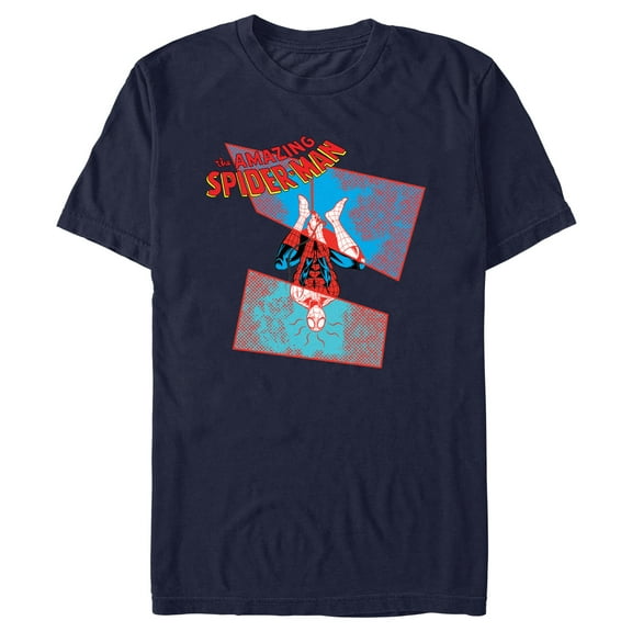 Men's Spider-Man Abstract Hanging on Web  Graphic T-Shirt