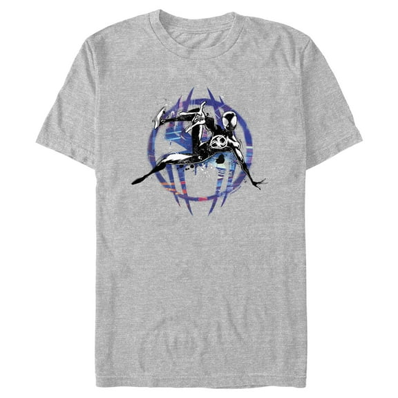 Men's Spider-Man: Across the Spider-Verse Miles Morales Logo Graphic Tee Athletic Heather 2X Large