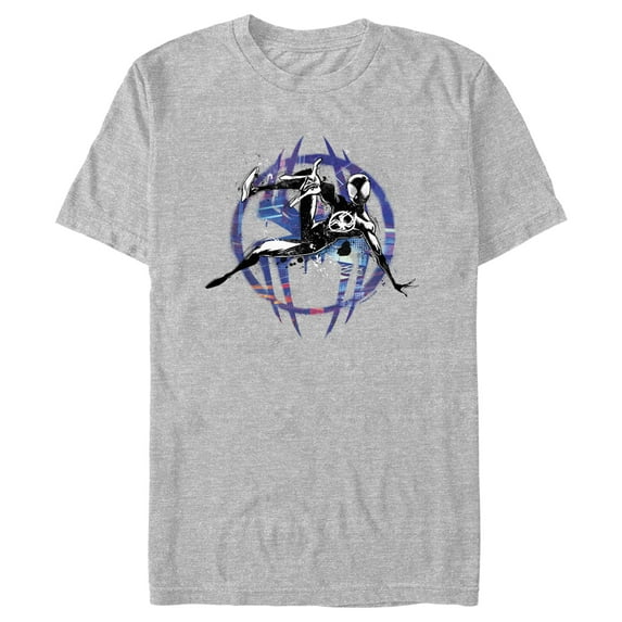 Men's Spider-Man: Across the Spider-Verse Miles Morales Logo Graphic Tee Athletic Heather Medium