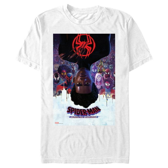 Men's Spider-Man: Across the Spider-Verse Miles Morales Movie Poster Graphic Tee White Large