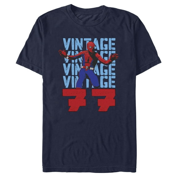 Men's Spider-Man: Beyond Amazing Vintage 77 Graphic Tee Navy Blue Small