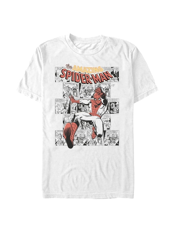 Men's Spider-Man Classic Comic Panels Graphic T-Shirt