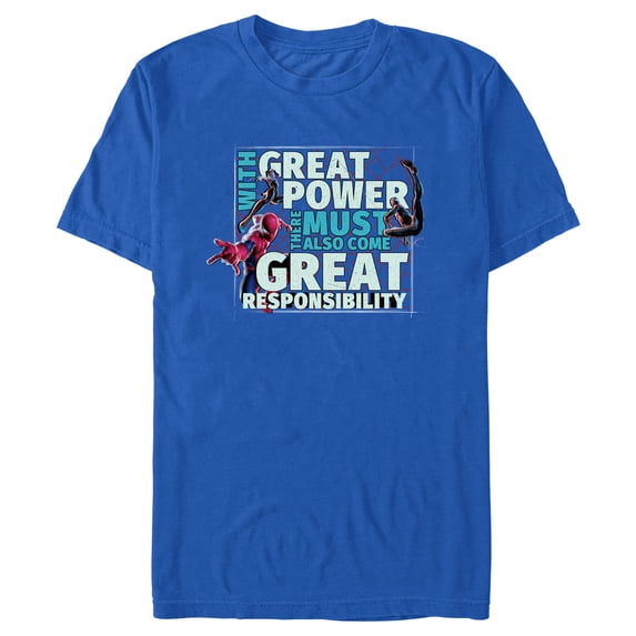 Men's Spider-Man Great Power and Responsibility Trio Team Graphic T-Shirt
