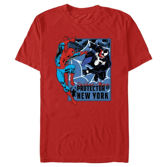 Men's Spider-Man Protector of New York Spider Vs Venom  Graphic T-Shirt