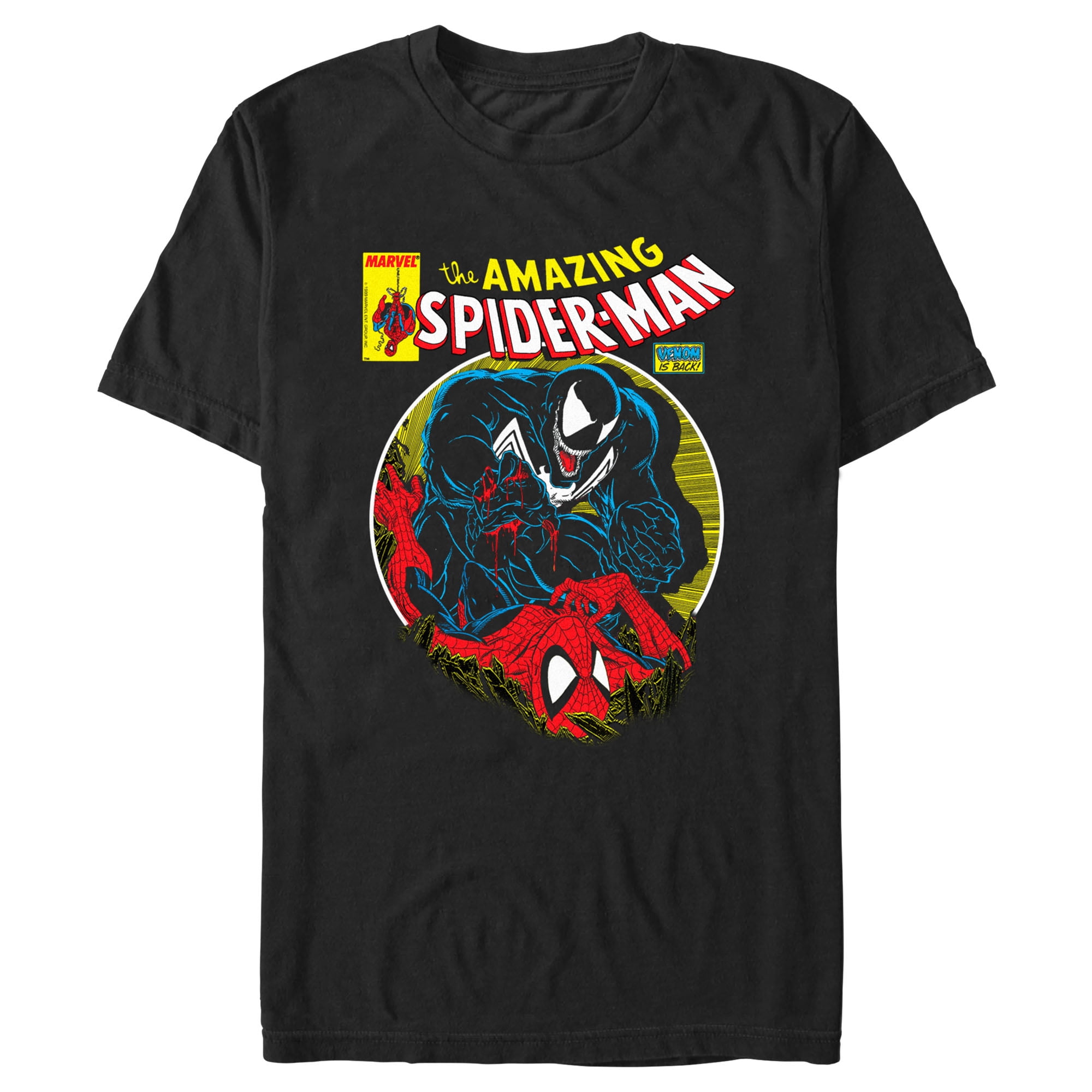 Mens Marvel: Spider-Man Venom Vs Spidey Battle T Shirt - Walmart.com
