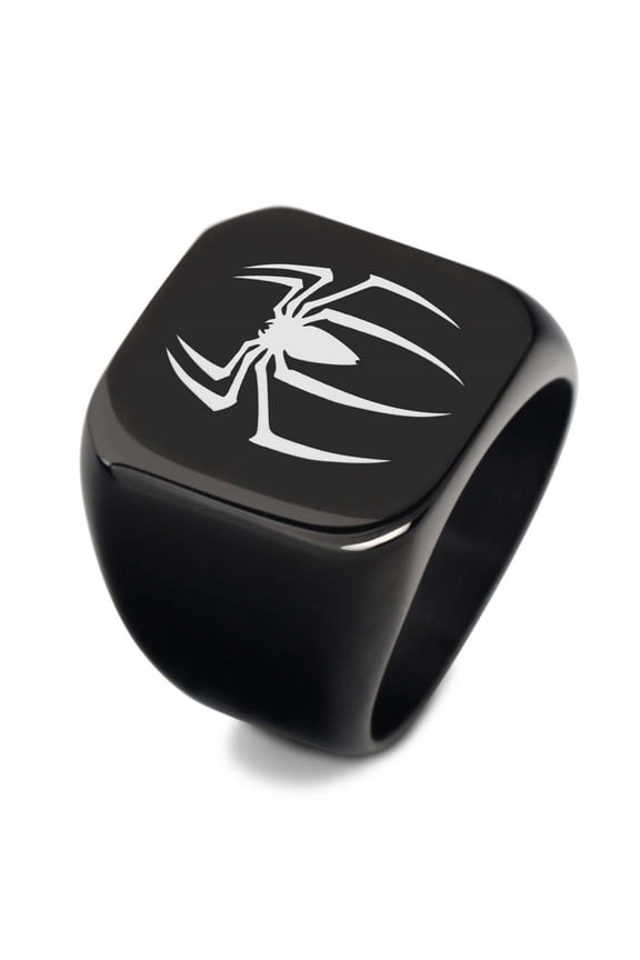 Men's Spider Signet Ring Stainless Steel Spider Thumb Ring Spider Costume Jewelry for Party Halloween Accessorise, Size 12