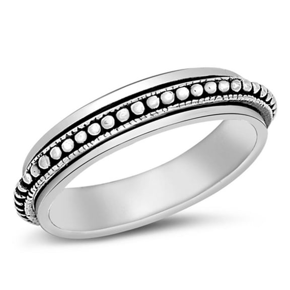 Men's Spinner Bali Ball Ring .925 Sterling Silver Band Jewelry Female Male Unisex Size 14