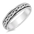 thumbnail image 1 of Men's Spinner Celtic Design Promise Ring 925 Sterling Silver Band Jewelry Female Male Unisex Size 11, 1 of 4
