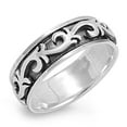thumbnail image 1 of Men's Spinner Celtic Wedding Ring .925 Sterling Silver Band Jewelry Female Male Unisex Size 14, 1 of 4