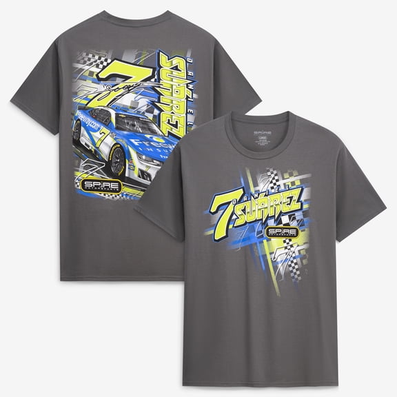 Men's Spire Motorsports  Charcoal Daniel Suarez #7 Freeway Insurance T-Shirt