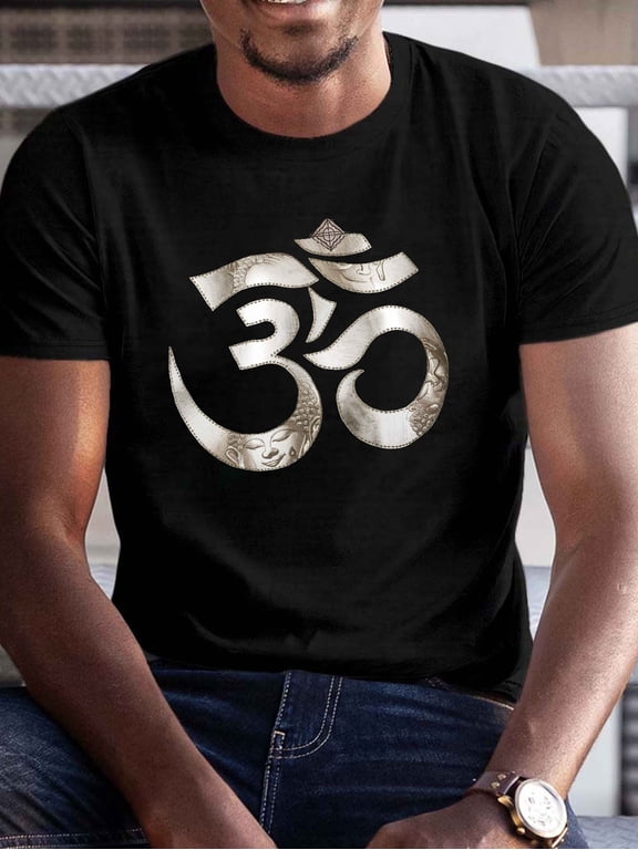 Men's Spiritual Graphic Om Yoga Buddha Meditation T-Shirt