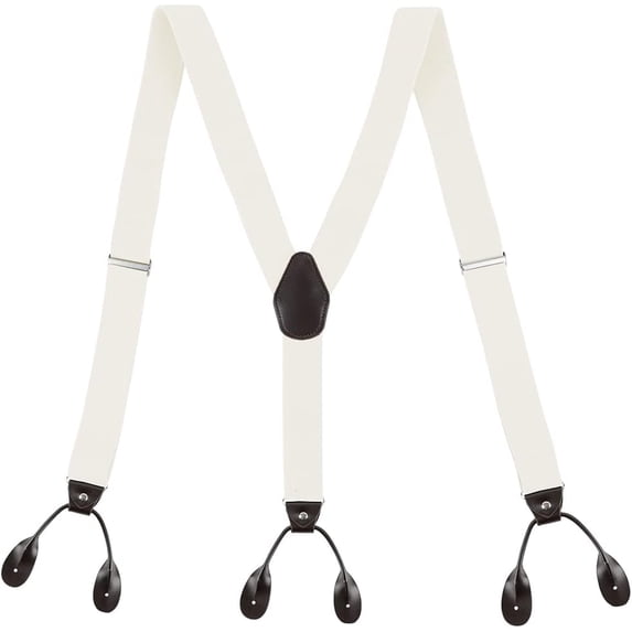 Men's Split Button Braces Y Shape Trimmed Button End Tuxedo Adjustable ...