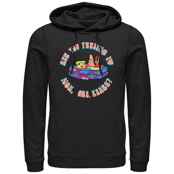 Men's SpongeBob SquarePants Are You Feeling It Now, Mr. Krabs?  Pull Over Hoodie Black Medium