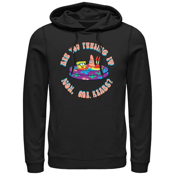 Men's SpongeBob SquarePants Are You Feeling It Now, Mr. Krabs? Pull Over Hoodie Black Medium