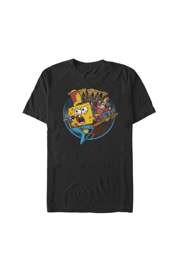 Men's SpongeBob SquarePants Bank Geek Practice Graphic Tee Black Large