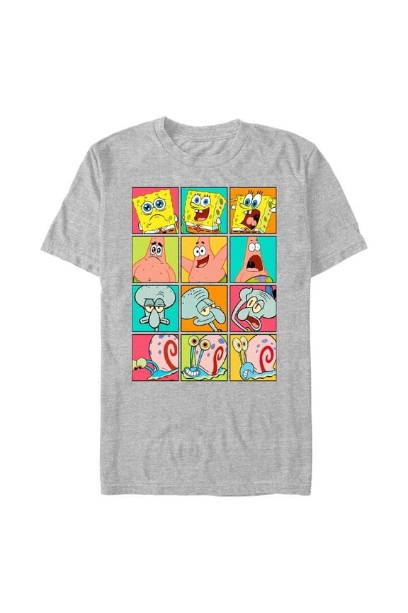 Men's SpongeBob SquarePants Character Emotions Graphic T-Shirt