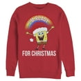 thumbnail image 1 of Men's SpongeBob SquarePants Christmas I'm Ready Rainbow  Sweatshirt Red Medium, 1 of 3
