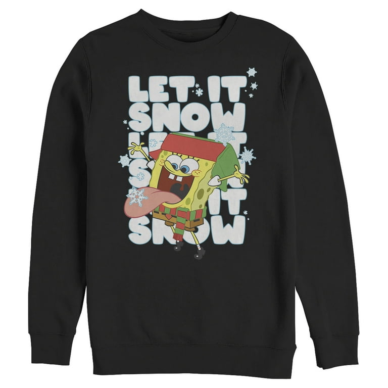 Men s SpongeBob SquarePants Christmas Let It Snow Sweatshirt Black Medium