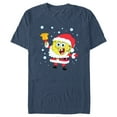 thumbnail image 1 of Men's SpongeBob SquarePants Christmas Santa Bell  Graphic Tee Navy Blue Heather X Large, 1 of 4