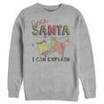 thumbnail image 1 of Men's SpongeBob SquarePants Christmas Santa Can Explain  Sweatshirt Athletic Heather X Large, 1 of 3