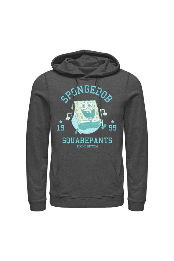 Men's SpongeBob SquarePants Distressed Blue Bikini Bottom Pull Over Hoodie