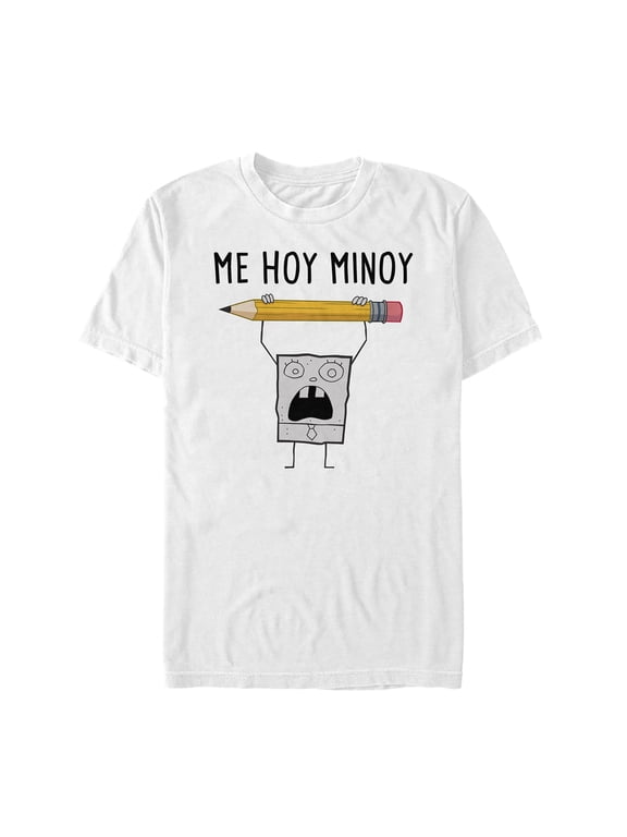Men's SpongeBob SquarePants DoodleBob Me Hoy Minoy Graphic Tee White Large