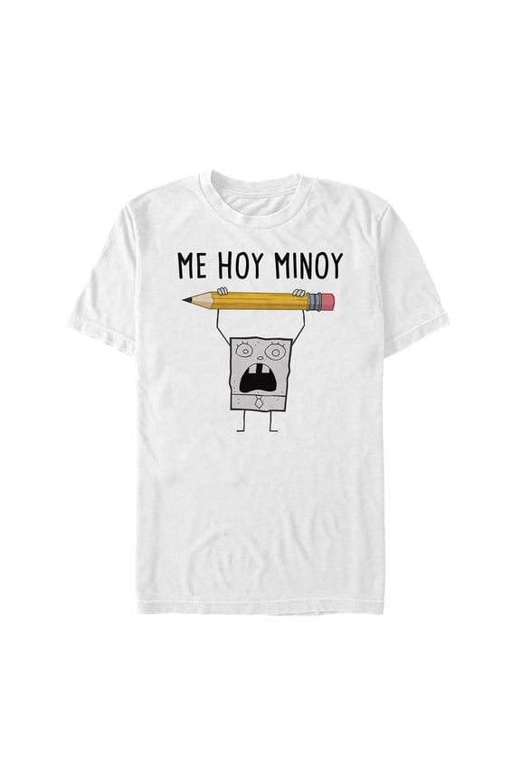 Men's SpongeBob SquarePants DoodleBob Me Hoy Minoy Graphic Tee White Large