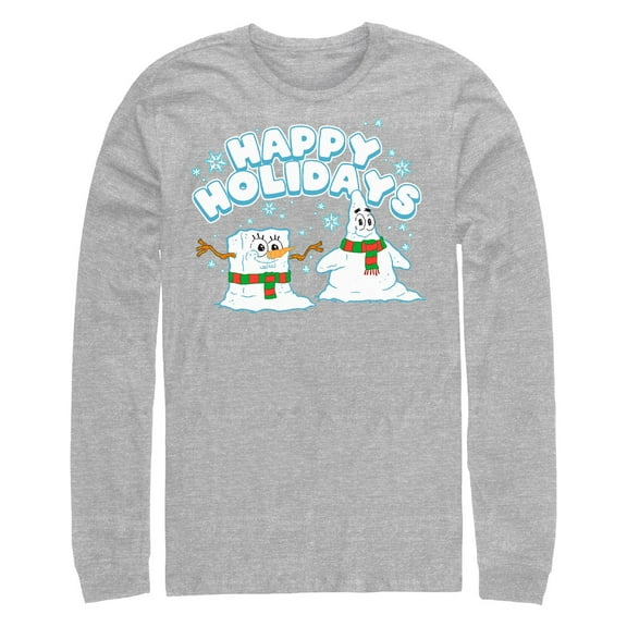 Men's SpongeBob SquarePants Happy Holiday Snowman Long Sleeve Shirt