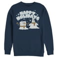 thumbnail image 1 of Men's SpongeBob SquarePants Happy Holiday Snowman  Sweatshirt Navy Blue Medium, 1 of 3