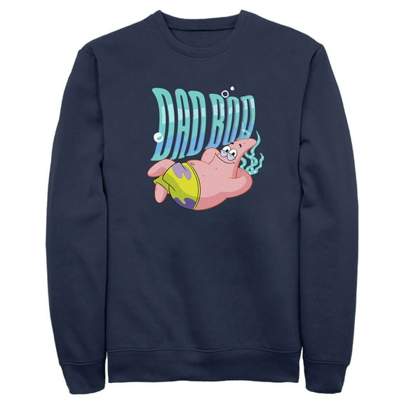 Men's SpongeBob SquarePants Patrick Dad Bod Sweatshirt Navy Blue Large