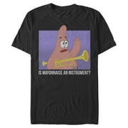 Mens SpongeBob SquarePants Patrick Mayonnaise Instrument Quote Graphic Tee Black X Large