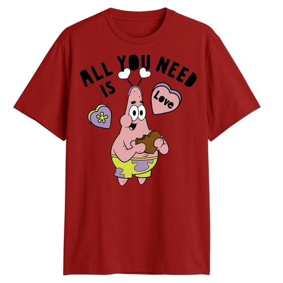 Men's SpongeBob SquarePants Patrick Star All You Need Is Love Graphic T-Shirt