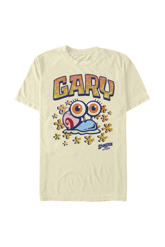 Men's SpongeBob SquarePants Sponge on the Run Baby Snail Gary Graphic Tee Beige 3X Large